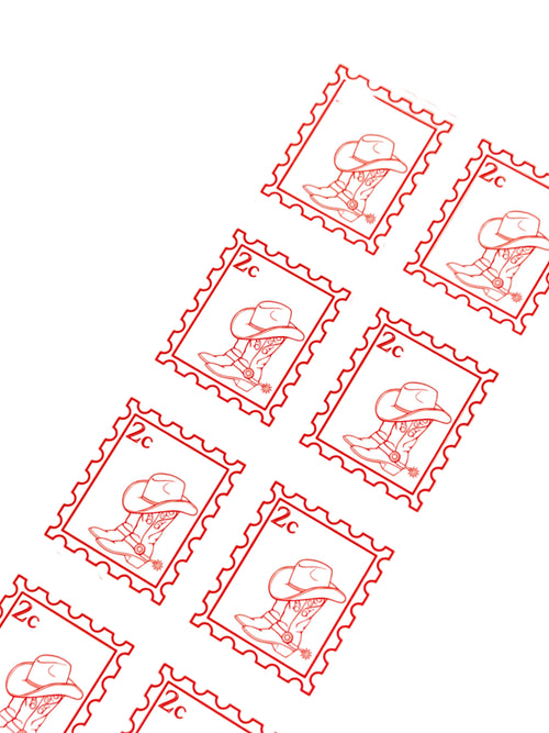 BOOK OF STAMPS: COWBOY BOOT